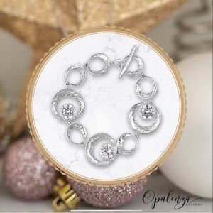Opulenza Designs .925 sterling silver and cz circular disc bracelet